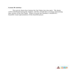 The Our Father- Activity